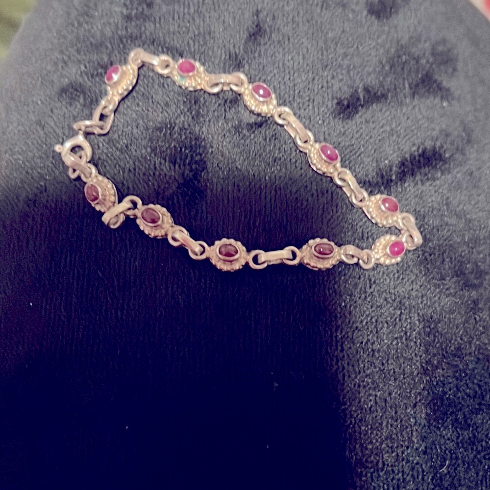 925 Sterling and  Ruby Bracelet